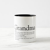 Weltbeste Großmutter-Definition Zweifarbige Tasse (Mittel)