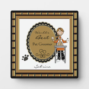 Weltbeste Haustier-Groomer Female Plaque Fotoplatte