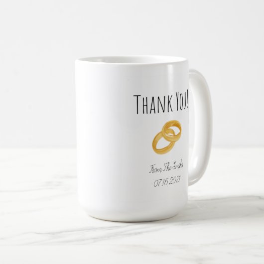 Weltbeste Hochzeitskunst - Danke, Geschenk Kaffeetasse (VorderseiteRechts)