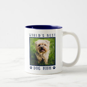 Weltbeste Hunde-Mama-Paw-Prints-Foto-Marine Zweifarbige Tasse