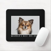Weltbeste Hunde-Vater-Paw-Prints-Foto auf Schwarz Mousepad (Mit Mouse)