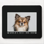 Weltbeste Hunde-Vater-Paw-Prints-Foto auf Schwarz Mousepad (Vorne)