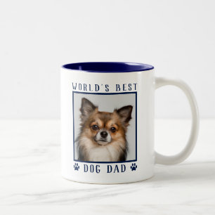 Weltbeste Hunde-Vater-Paw-Prints-Foto-Marine Zweifarbige Tasse