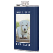 Weltbeste Hunde Vater Paw Prints Foto Navy 8 oz Flachmann (Links)