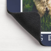 Weltbeste Hunde Vater Paw Prints Foto Navy Blue Mousepad (Ecke)