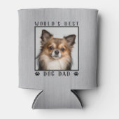 Weltbeste Hunde Vater Paw Prints Pet Foto rustikal Dosenkühler (Vorderseite)