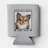 Weltbeste Hunde Vater Paw Prints Pet Foto rustikal Dosenkühler (Rückseite)