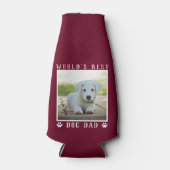 Weltbeste Hunde-Vater-Pfoten Prints Pet Foto Burgu Flaschenkühler (Vorderseite)