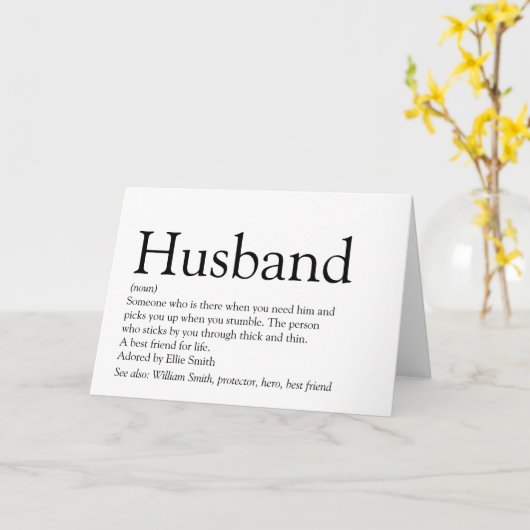 Weltbeste Husband-Definition Karte (Gelbe Blume)