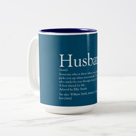 Weltbeste Husband-Definition Zweifarbige Tasse (Vorderseite Links)