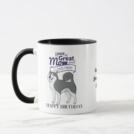 Weltbeste HUSKY-DOG-MAMA Personalisierter Spaß Tasse (Links)