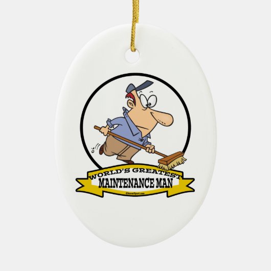 WELTBESTE INSTANDHALTUNG CARTOON KERAMIK ORNAMENT (Vorne)