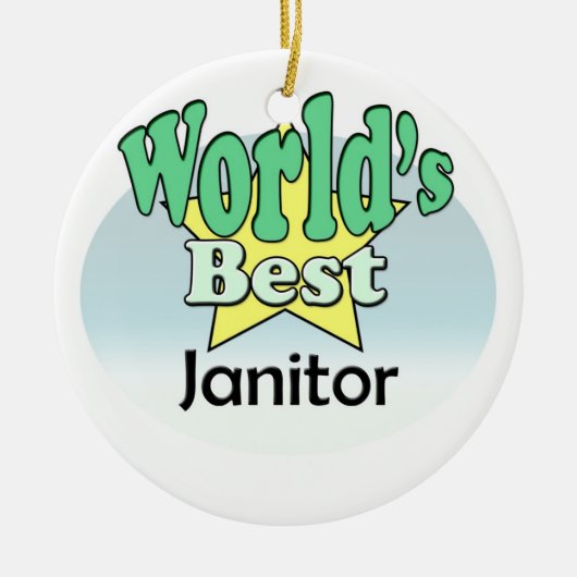Weltbeste Janitor Keramikornament (Vorne)