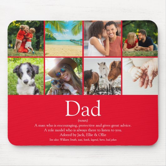 Weltbeste jemals Vater Definition 8 Foto Fun Red Mousepad (Vorne)