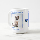 Weltbeste Katzen-Mama personalize (Siam) Kaffeetasse (Vorderseite Links)