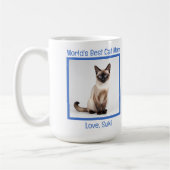 Weltbeste Katzen-Mama personalize (Siam) Kaffeetasse (Links)