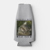 Weltbeste Katzenpaw Mama Prints Pet Foto rustikal Flaschenkühler (Vorderseite)