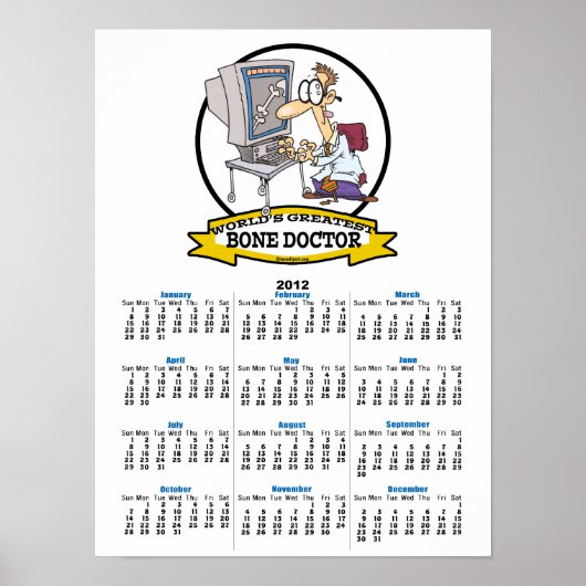 WELTBESTE KNOCHENARZT MÄNNER CARTOON POSTER (Vorne)