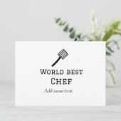 Weltbeste Koch hinzufügen Name text Kochen Bestes Einladung (Stehend Vorderseite)