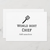 Weltbeste Koch hinzufügen Name text Kochen Bestes Einladung (Vorne/Hinten)