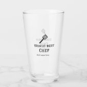 Weltbeste Koch hinzufügen Name text Kochen Bestes Glas (Rückseite)
