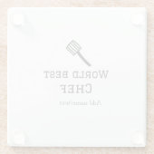 Weltbeste Koch hinzufügen Name text Kochen Bestes  Glasuntersetzer (Rückseite)