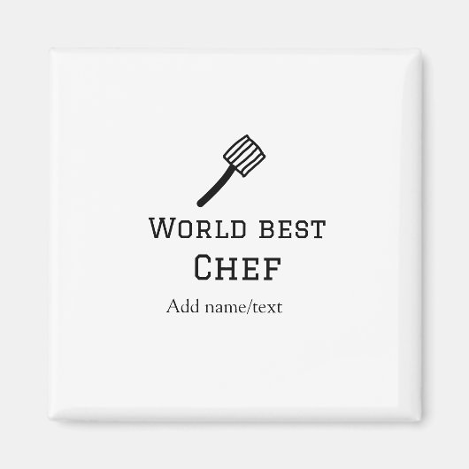 Weltbeste Koch hinzufügen Name text Kochen Bestes Magnet (Vorne)