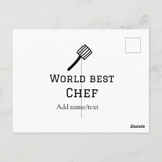 Weltbeste Koch hinzufügen Name text Kochen Bestes Postkarte (Rückseite)