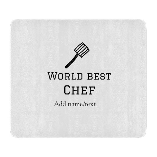 Weltbeste Koch hinzufügen Name text Kochen Bestes Schneidebrett (Vorderseite)