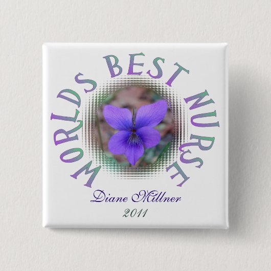 Weltbeste Krankenschwester-personalisierter Knopf Button (Vorderseite)