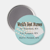 "Weltbeste Krankenschwestern" — Unglaublich witzig Magnet (Vorderseite/Rückseite)