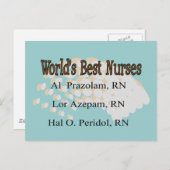 "Weltbeste Krankenschwestern" — Unglaublich witzig Postkarte (Vorne/Hinten)