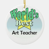 Weltbeste Kunstlehrer Keramikornament (Vorne)