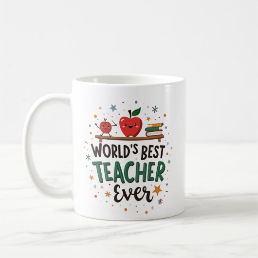 Weltbeste Lehrerin aller Zeiten - Personalisiertes Kaffeetasse (Links)