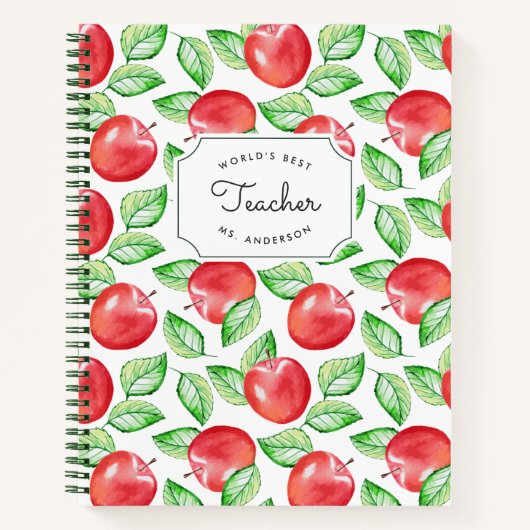 Weltbeste Lehrerin | Personalisiertes Muster für A Notizblock (Vorderseite)