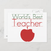 Weltbeste Lehrerin Postkarte (Vorne/Hinten)