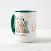 Weltbeste Lehrerin | Retro Best Lehrer Geschenk Tasse (Vorderseite Links)