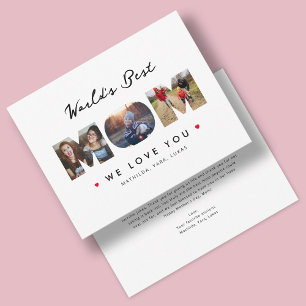 Weltbeste Mama 3 Foto-Collage Lustiger Brief Karte