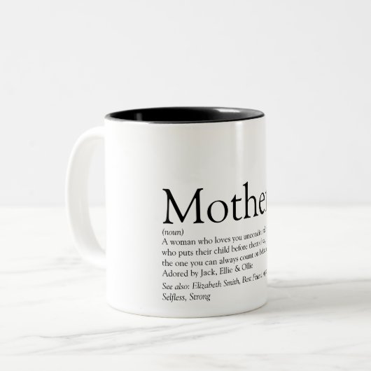 Weltbeste Mama aller Zeiten, Mutter, Mutterdefinit Zweifarbige Tasse (Vorderseite Links)