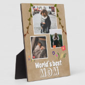 Weltbeste Mama Blume Altes Papier 3 Foto Fotoplatte (Seite)