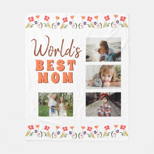 Weltbeste Mama Blume Blumenmüttertag Foto Fleecedecke (Vorderseite)