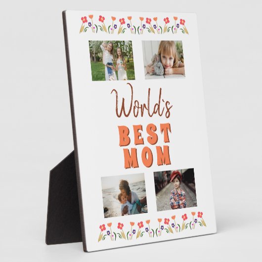 Weltbeste Mama Blume Blumenmüttertag Foto Fotoplatte (Seite)