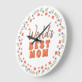 Weltbeste Mama Blume Blumenmüttertag Große Wanduhr (Winkel)