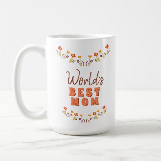 Weltbeste Mama Blume Blumenmüttertag Kaffeetasse (Links)