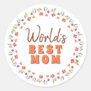 Weltbeste Mama Blume Blumenmüttertag Runder Aufkleber
