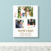 Weltbeste Mama Blume Muttertag 3 Foto Leinwanddruck (Insitu (Holzboden))