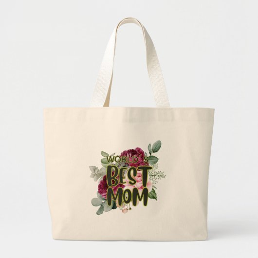 Weltbeste Mama Botanische Blumenmutter Jumbo Stoffbeutel (Vorne)