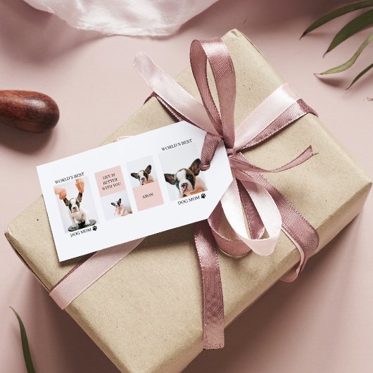 Weltbeste Mama für Hunde | Collage Foto | Pastellr Geschenkanhänger