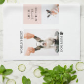 Weltbeste Mama für Hunde | Collage Foto | Pastellr Geschirrtuch (Gefaltet)