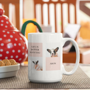 Weltbeste Mama für Hunde   Collage Foto   Pastellr Kaffeetasse